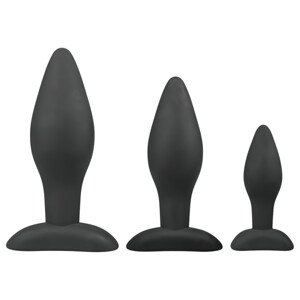 Easytoys Rocket - set analnih čepova - crni (3 dijela)