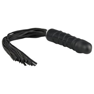 Easytoys Flogger - bič i silikonski dildo u jednom (crni)