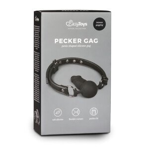 Easytoys - gag s unutrašnjim dildom (crni)