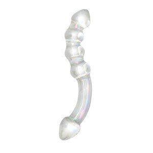 Rimba Xena - dvostruki stakleni dildo (prozirni)