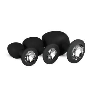 Easytoys Diamond - set analnih čepova (crni)