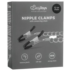 EasyToys - kopče za bradavice s lancem (2 kom)