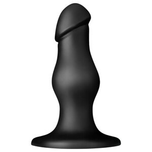 BUTTR FIM-92 - crni analni dildo s vakum postoljem