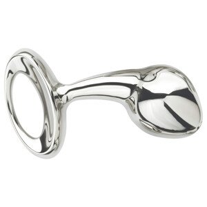 Njoy M - srednji metalni analni plug (srebro)