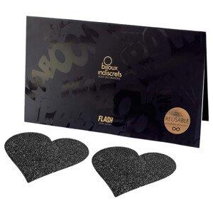 Bijoux Indiscrets Flash - srcoliki naljepci za bradavice (crni)