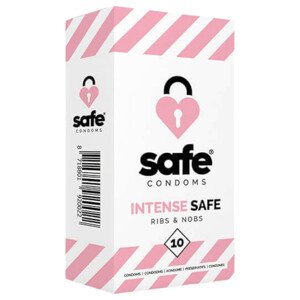 SAFE Intense Safe - rebrasti s točkicama kondomi (10 kom)