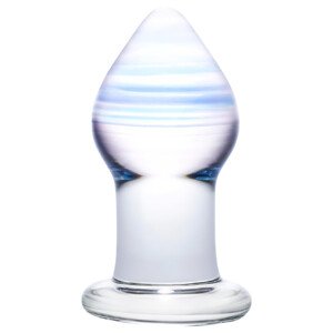 GLAS Amethyst Rain - stakleni analni čepić (prozirno ljubičasti)